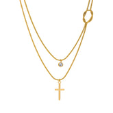 Double Layered Cross Necklace
