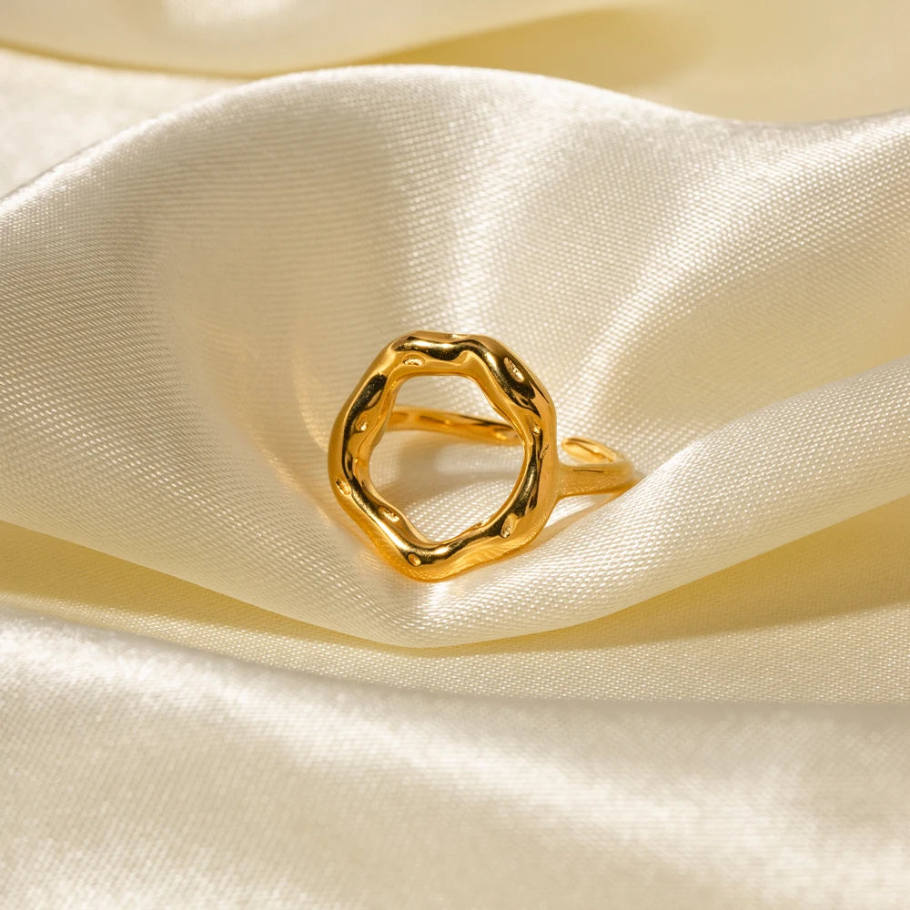 Lava Flower Open Ring