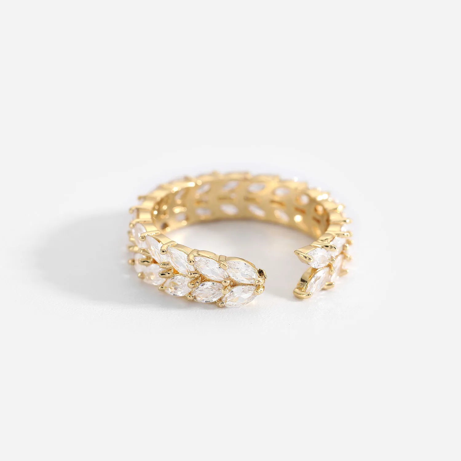 Double Layer Zircon Crystal Ring