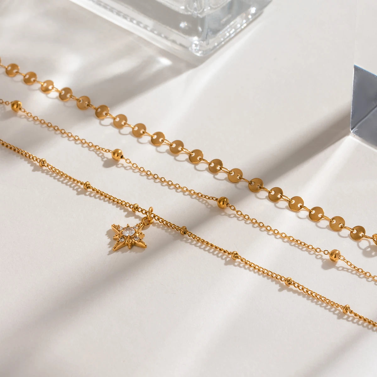 Star Layered Chain Pendant Necklace