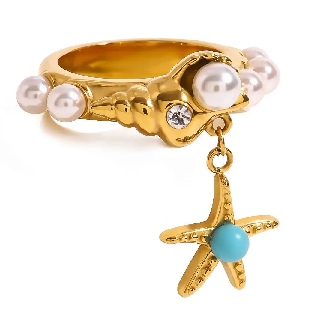 Starfish Pendent Ring