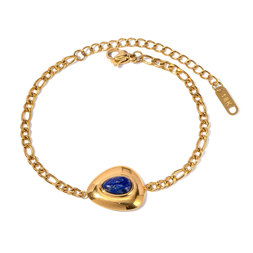 Triangle Lapis Pendant Bracelet