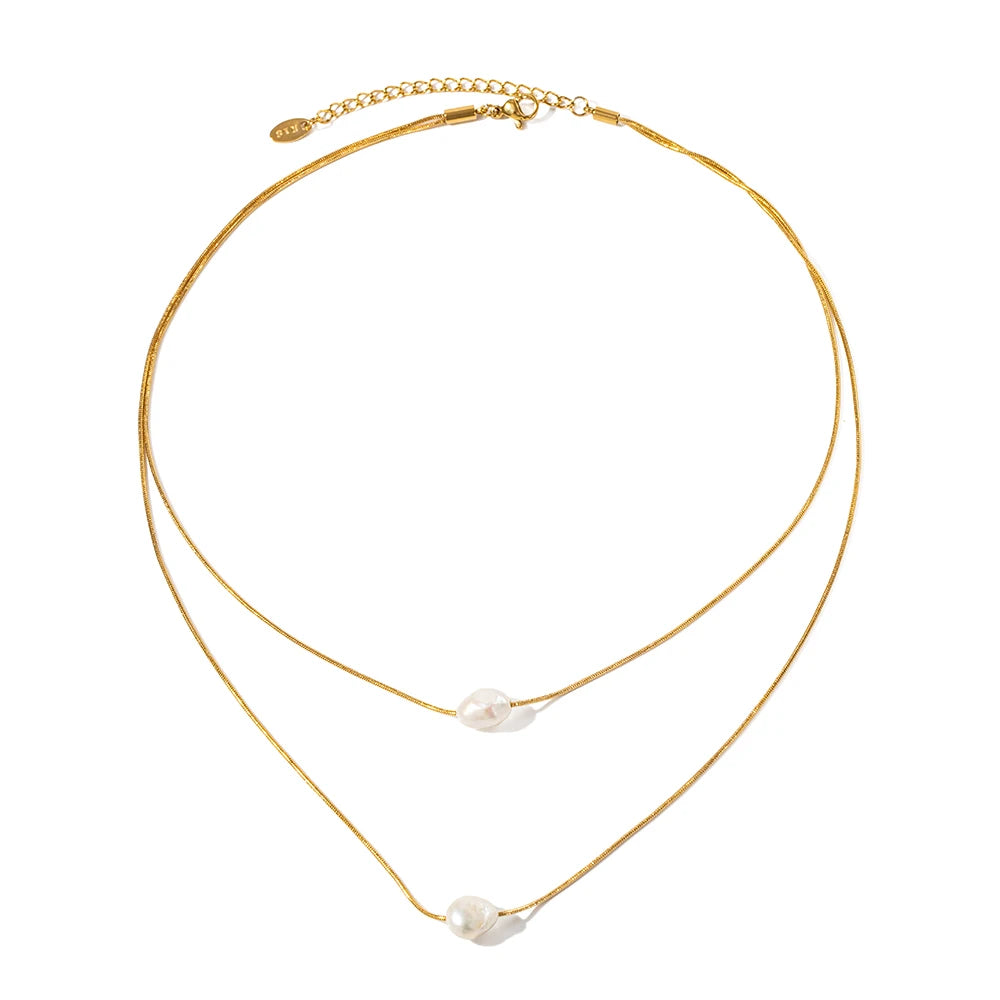 Freshwater Pearl Double Layer Necklace