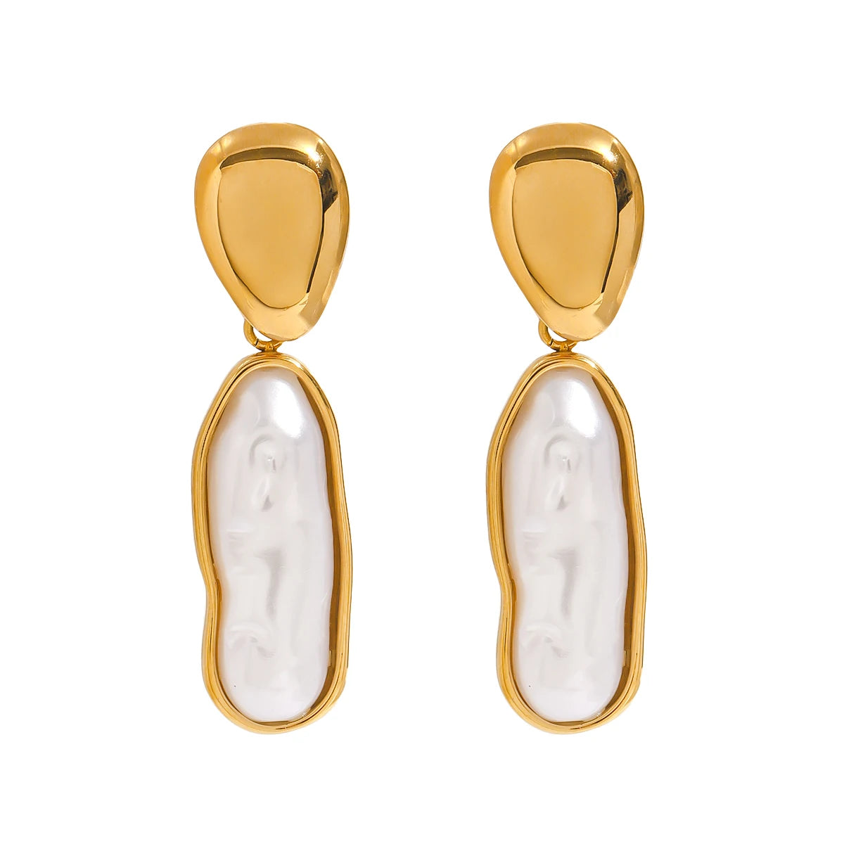 Elite white faux pearl drop Earrings
