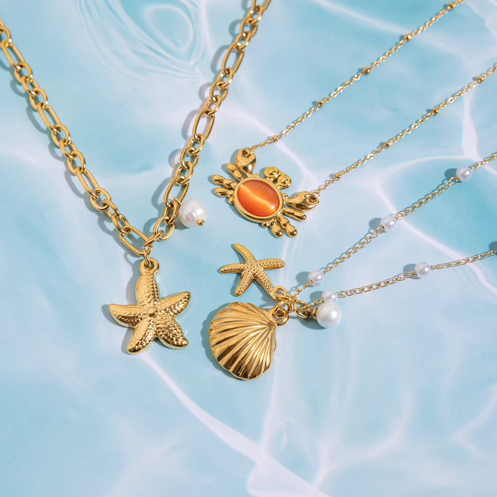 Ocean Style Shell Pendant Necklace