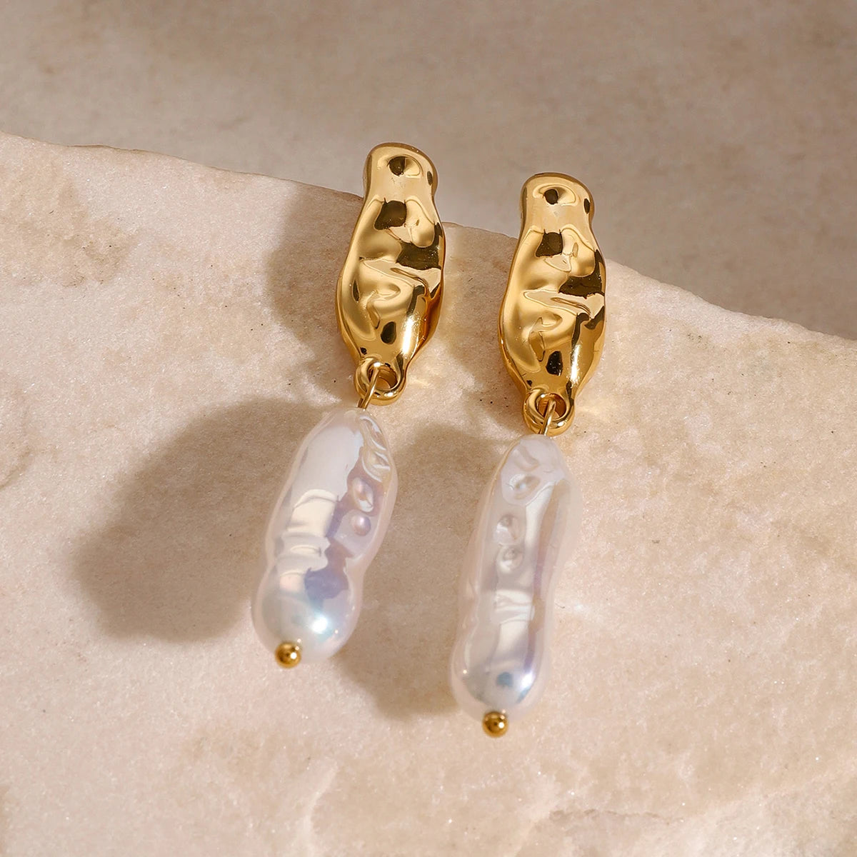 Irregular Pearl Drop Earrings