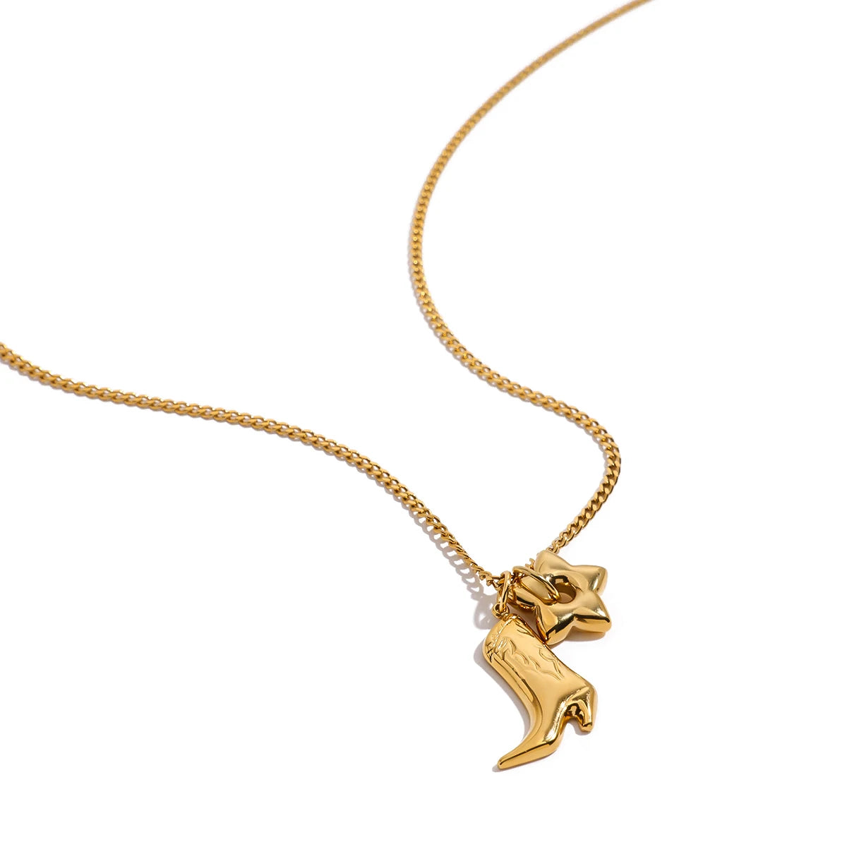 Star&Boots Pentagram Pendant Necklace