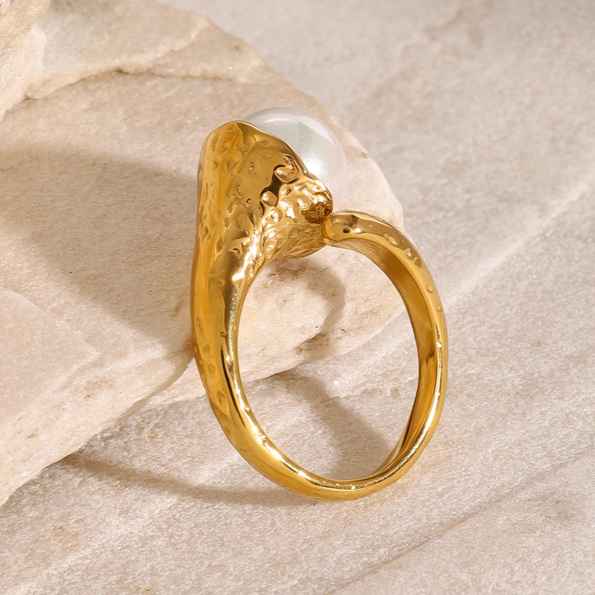 Shell&Hammer Pattern Open Ring