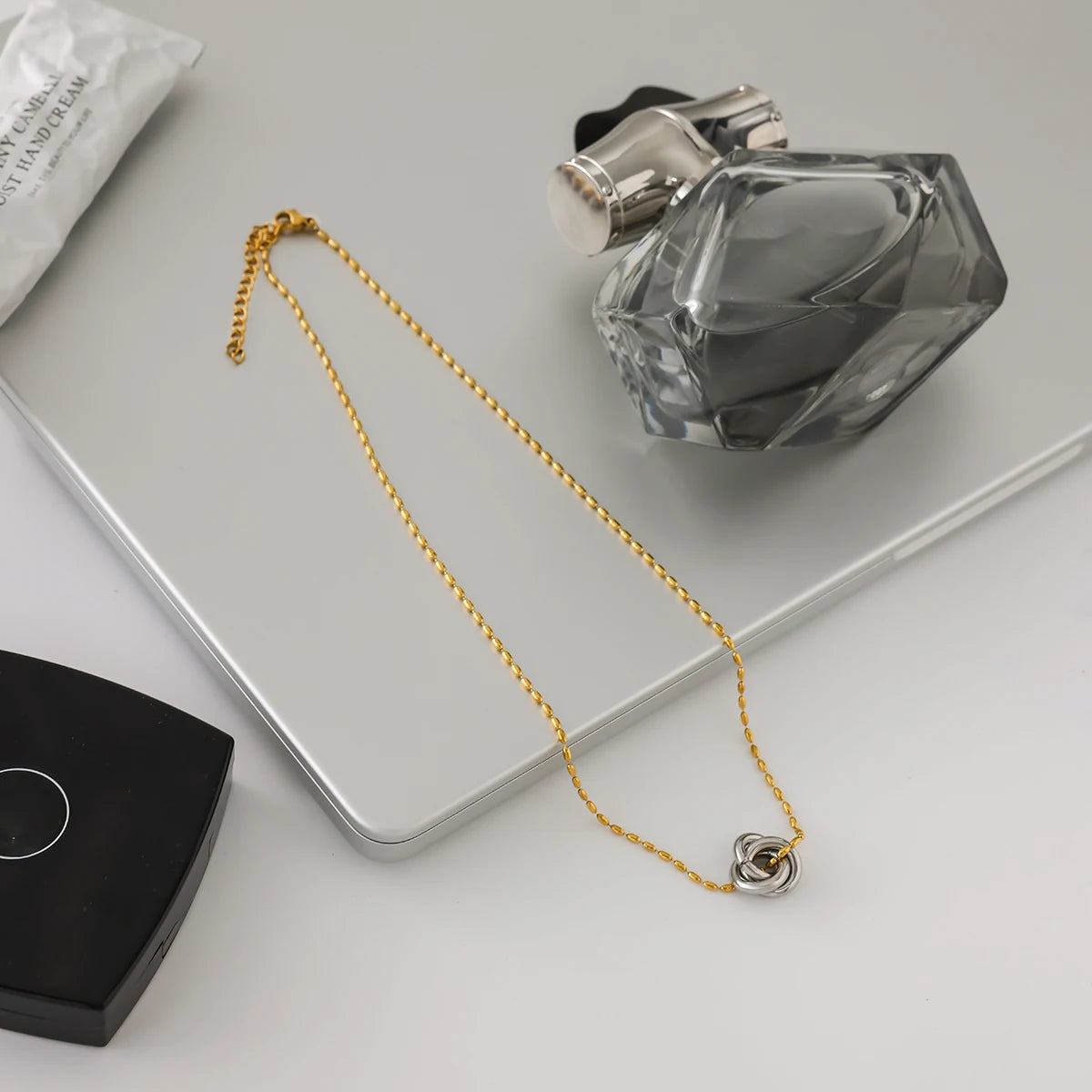 Winding Ring Clasp Pendant Necklace