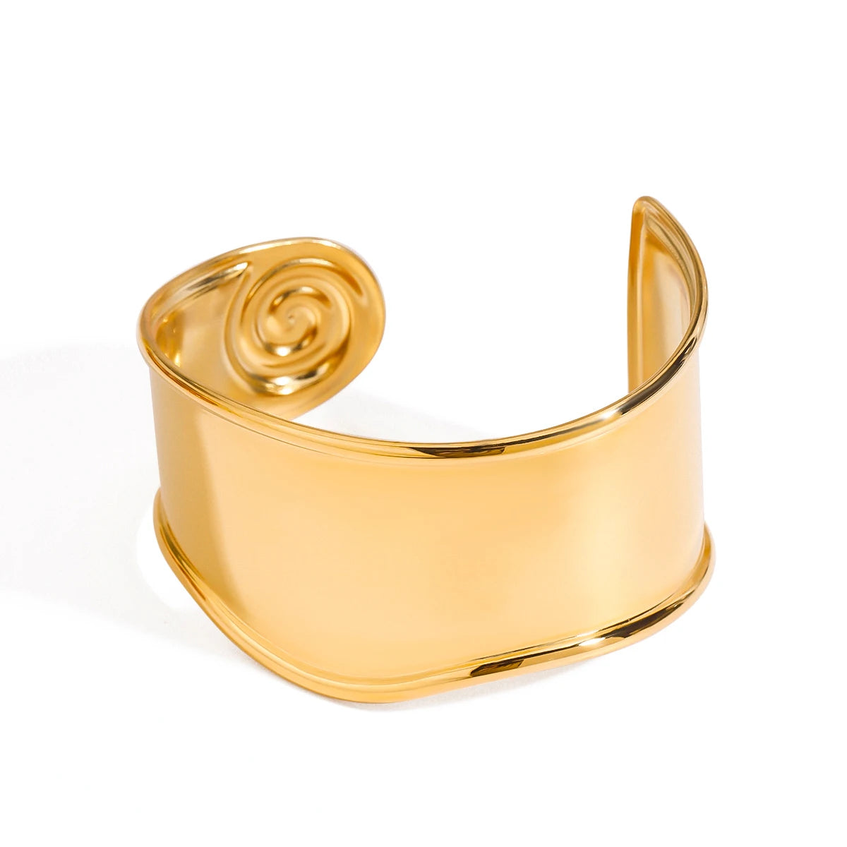 Glossy Spiral Cuff Wide Bracelet Bangle