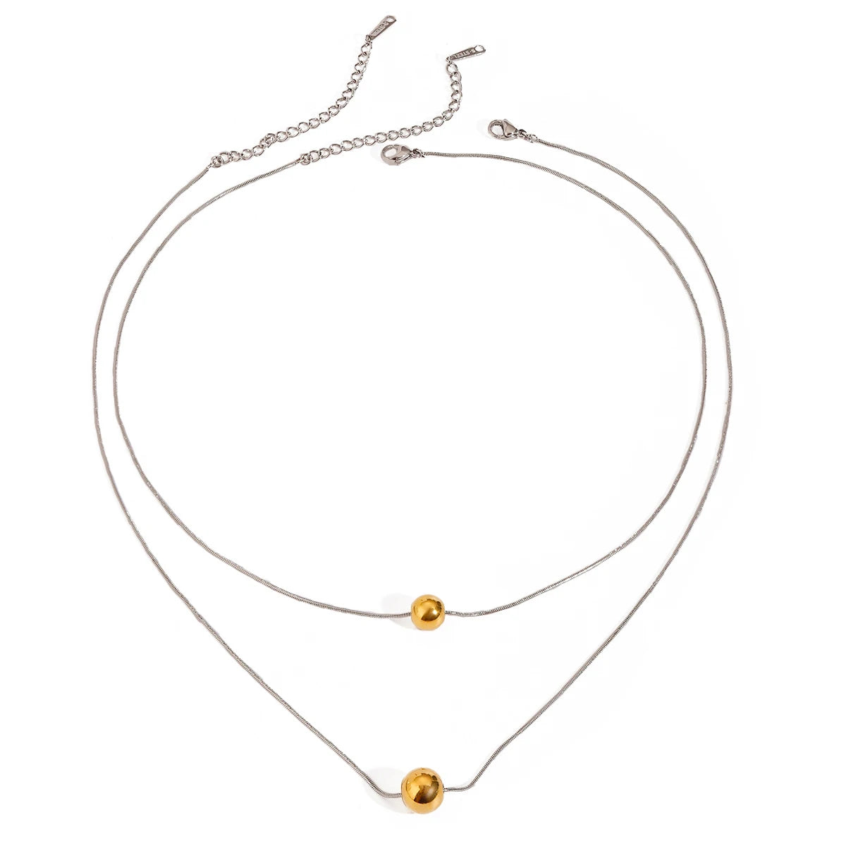 Bead Pendant Double Layer Chain