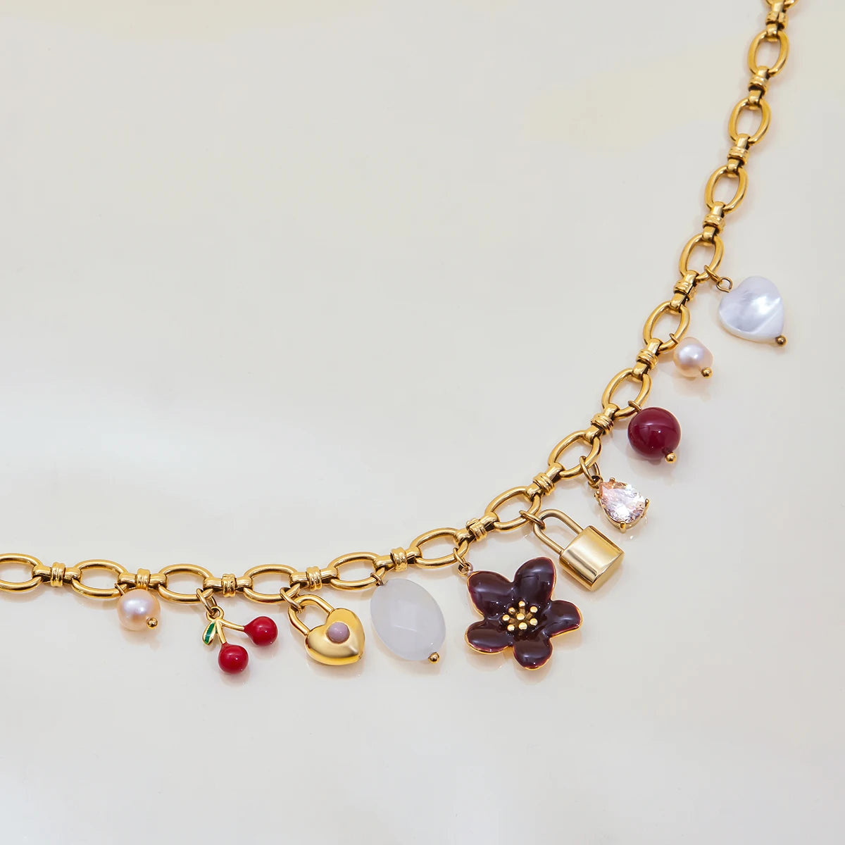 Love Lock Freshwater Pearl Pendant Necklace