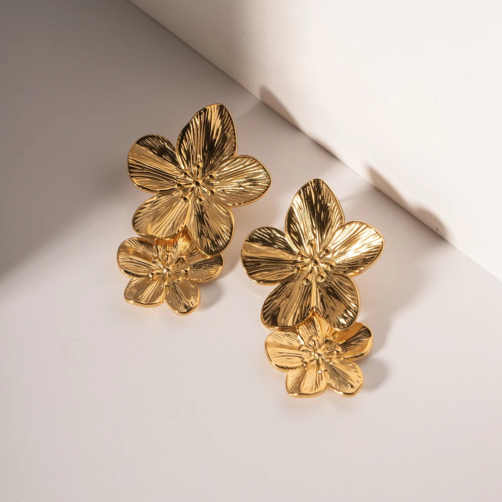Jasmine Kiss – Light floral stud shimmer Drop Earrings