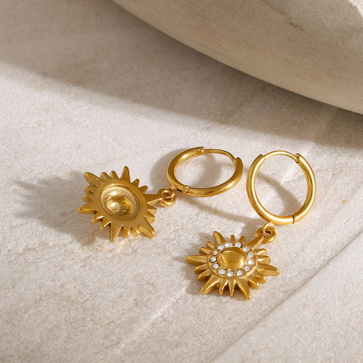 Sun Pendant Charm Earrings
