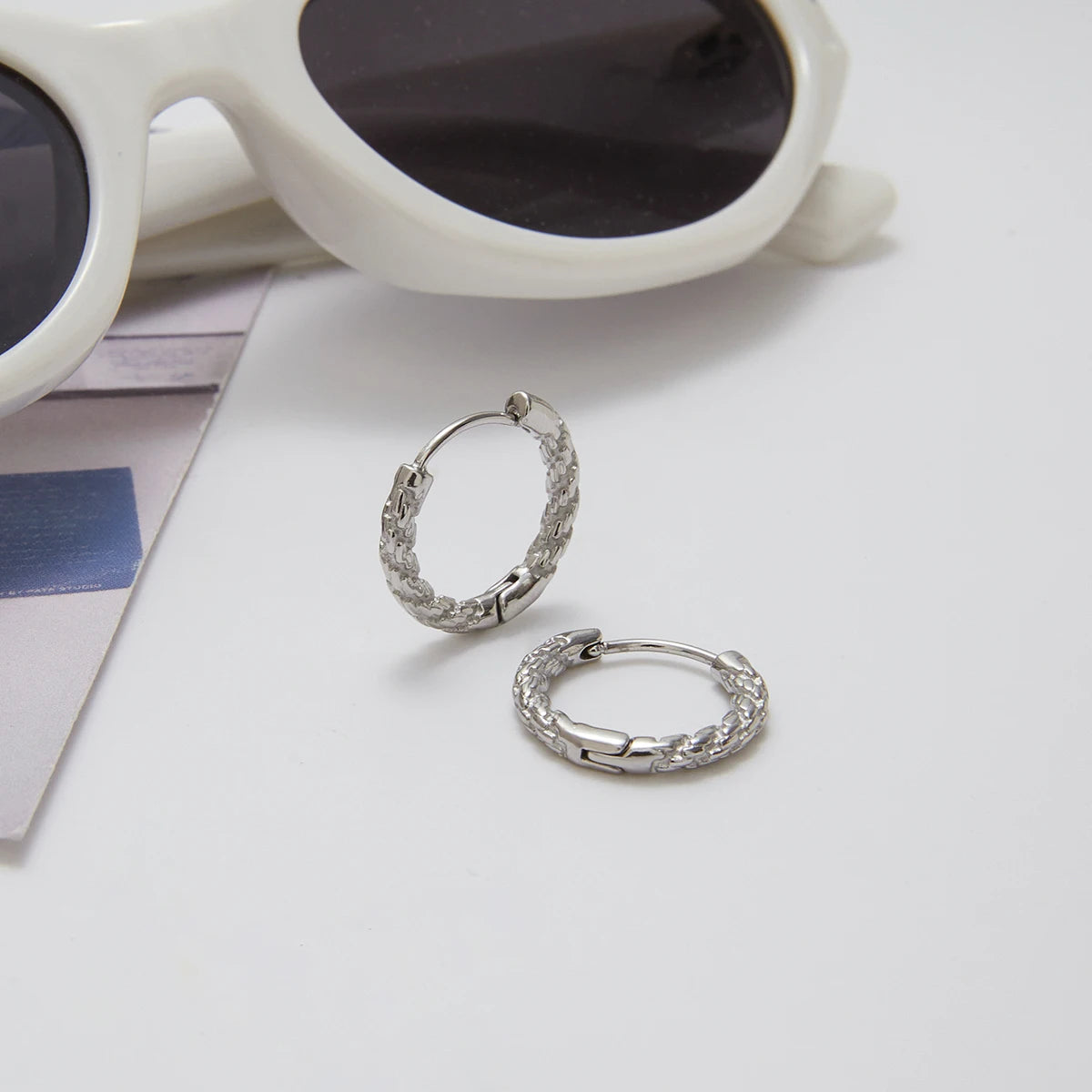 Minimalist Hammered Hoop Earrings