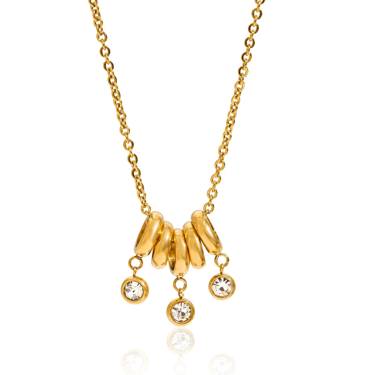 White Rhinestone Pendant Necklace
