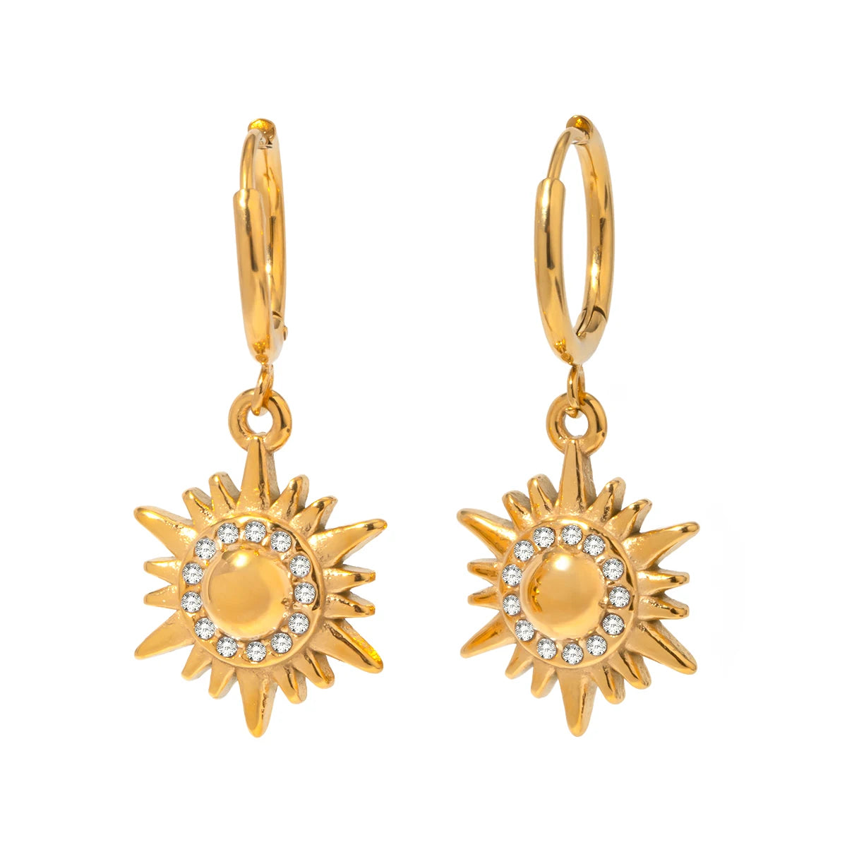 Sun Pendant Charm Earrings