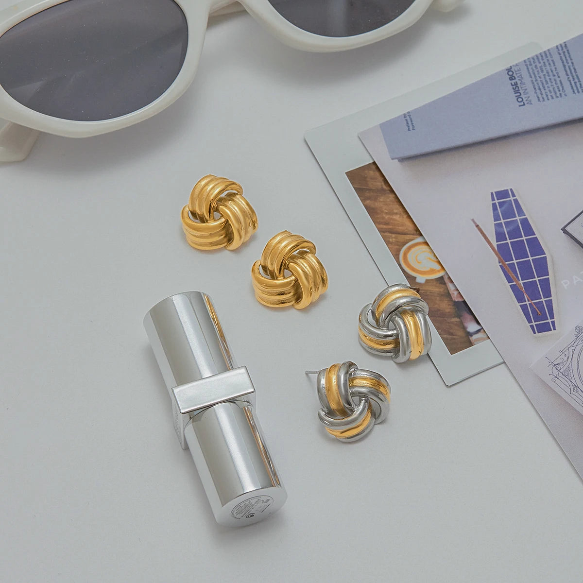 Triple Wrap Stud Earrings