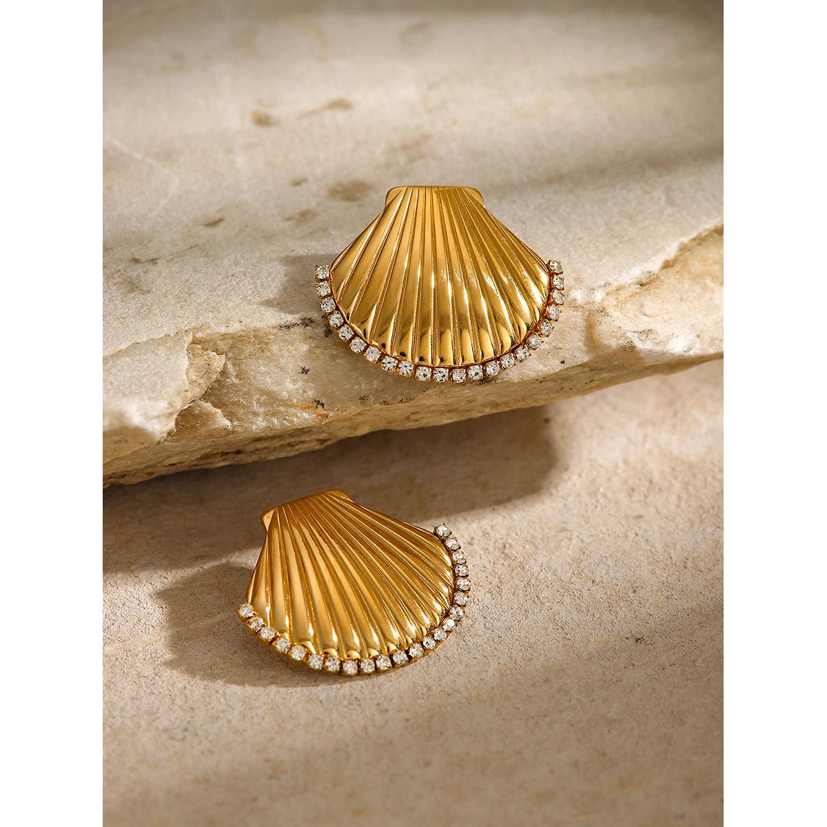 Shell Studs – Bold dark minimalist look Earrings