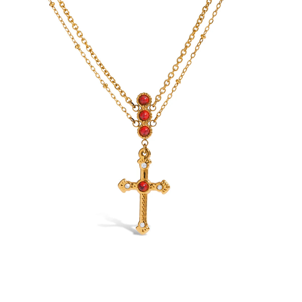 Turquoise Cross Pendant Necklace