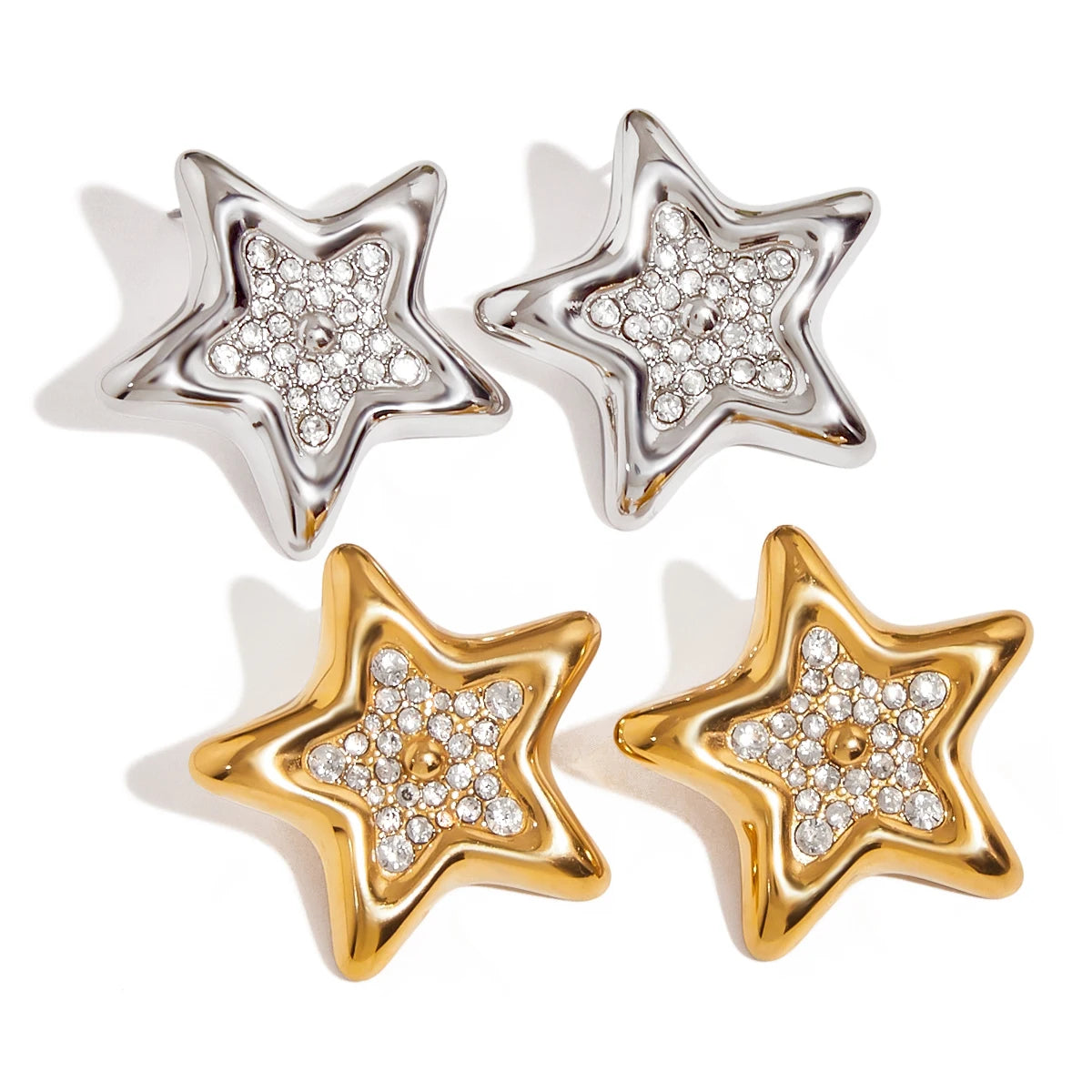 Geometric Star Stud Earrings