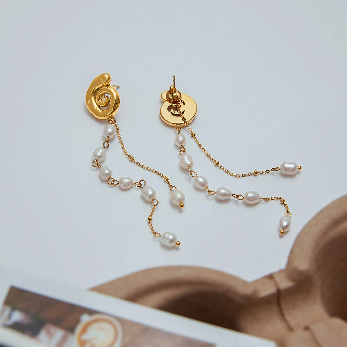 Tassel Long&Freshwater Pearls Hanging Drop Earrings