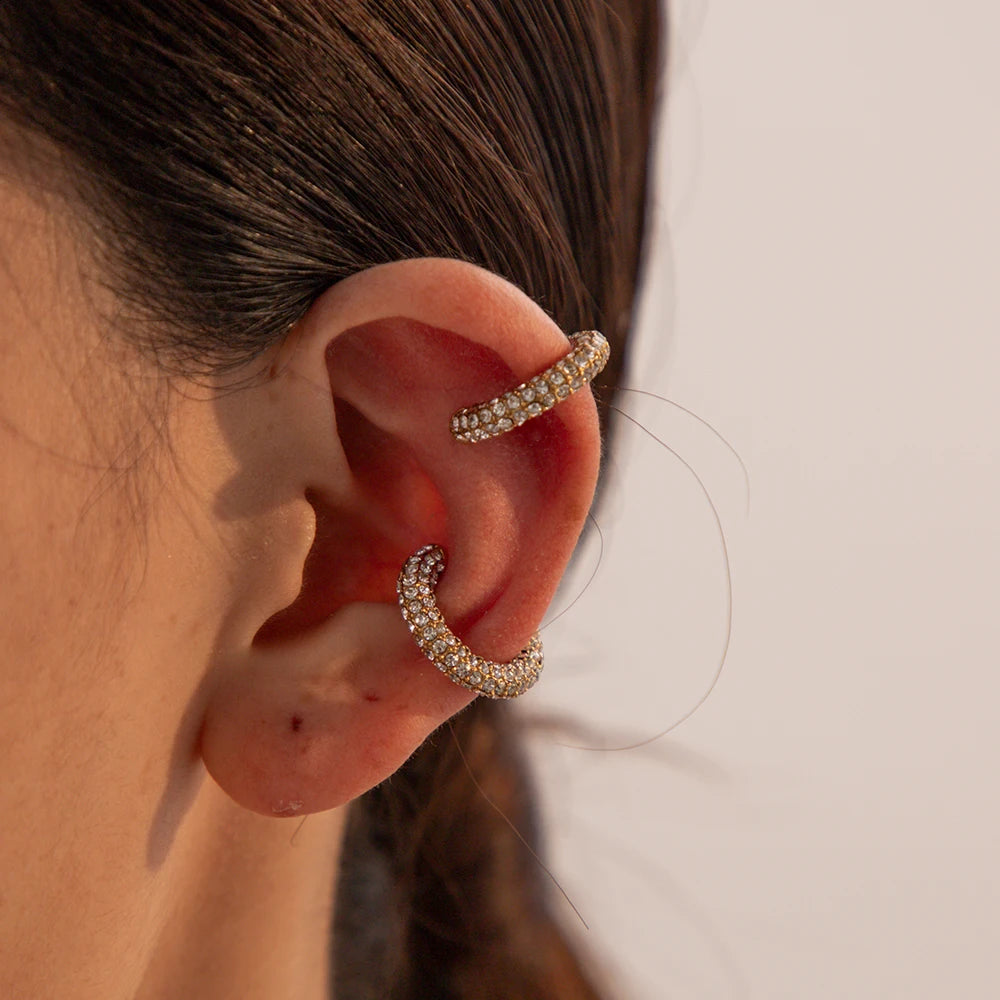 Color Rhinestones C-Ring Ear Cuffs