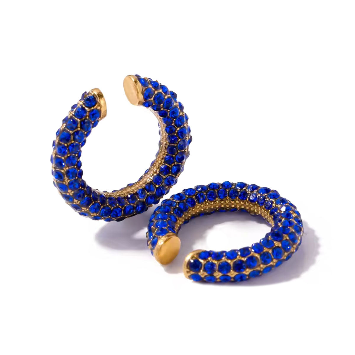 Color Rhinestones C-Ring Ear Cuffs