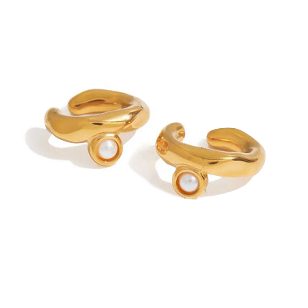 Pearl Ear Bone Non Cuff Earrings