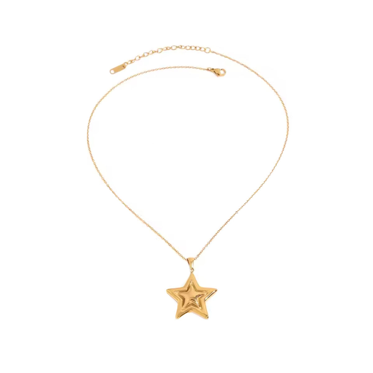 Minimalist Two Color Smooth Star Pendant Necklace