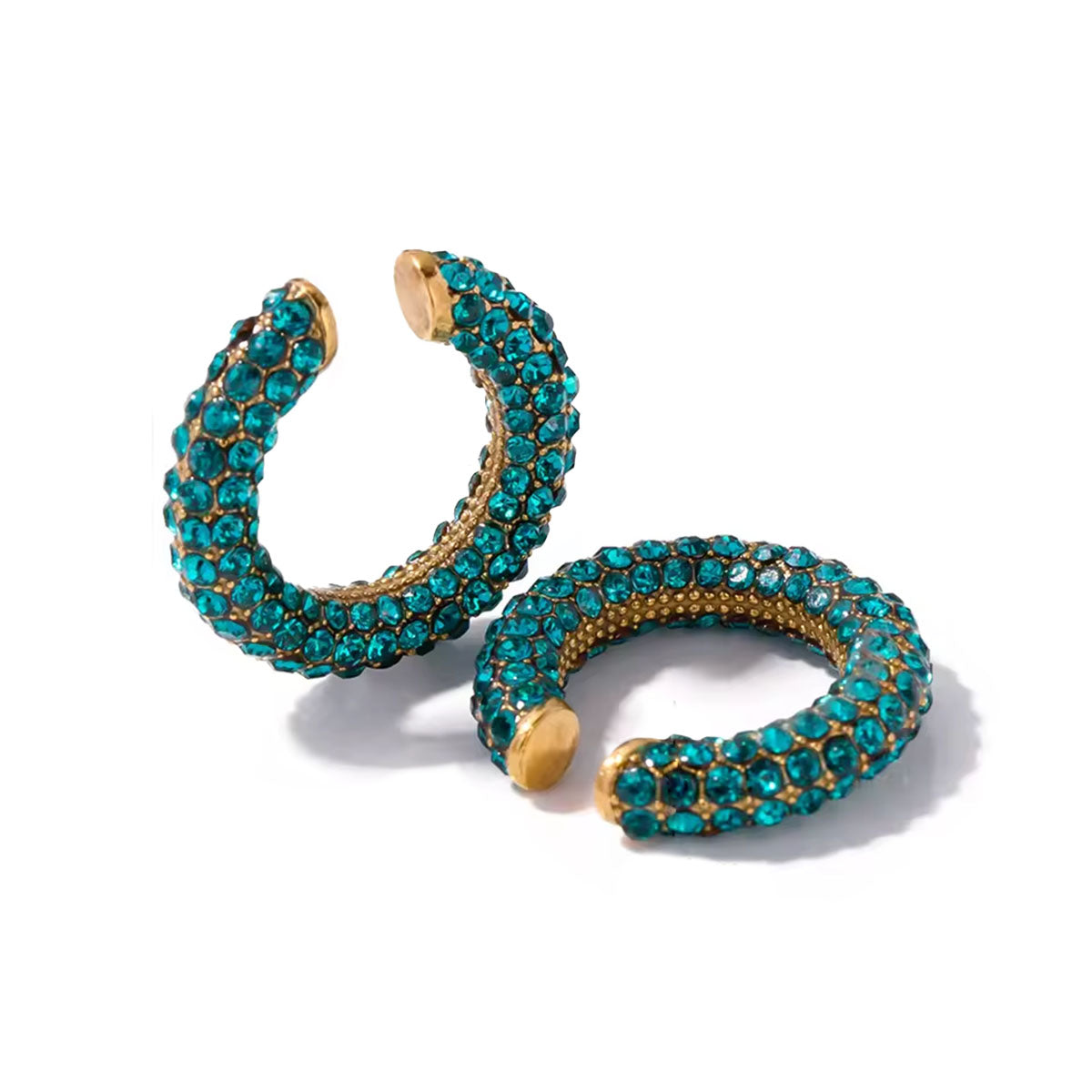 Color Rhinestones C-Ring Ear Cuffs