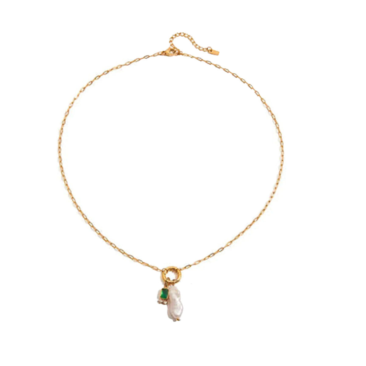 Natural Pearls And Color Zirconia Pendant Necklace