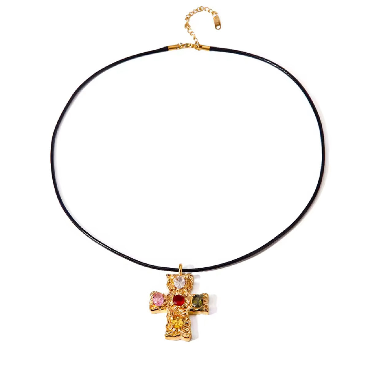 Three-dimensional Inlaid zirconia Cross Pendant