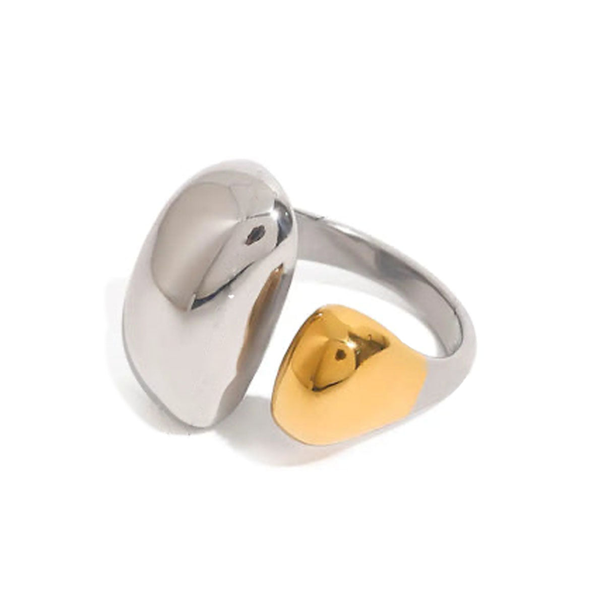 Gold&Silver Smooth Circle Opening Ring